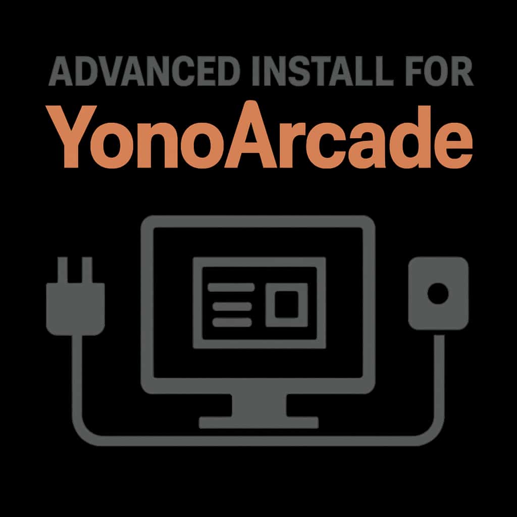 Illustration detailing the installation steps for YonoArcade.