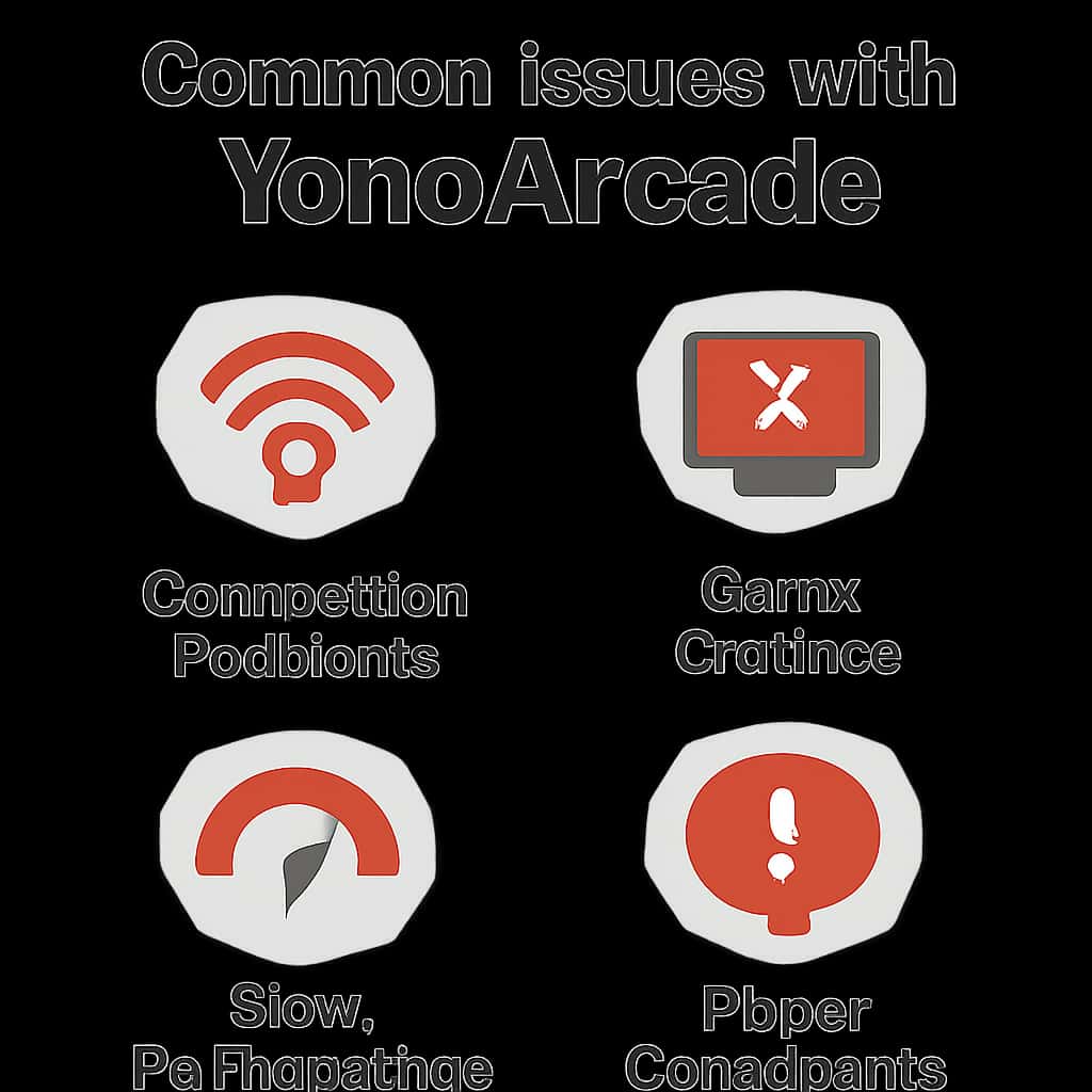 An illustrative diagram showing common issues related to YonoArcade.