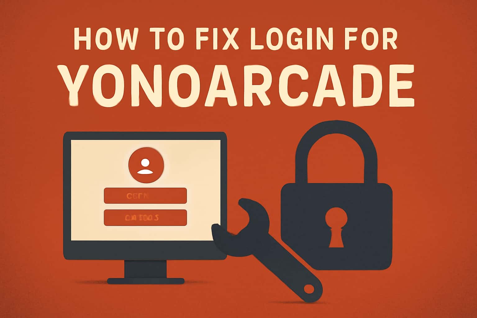 Illustration on fixing login issues for YonoArcade.