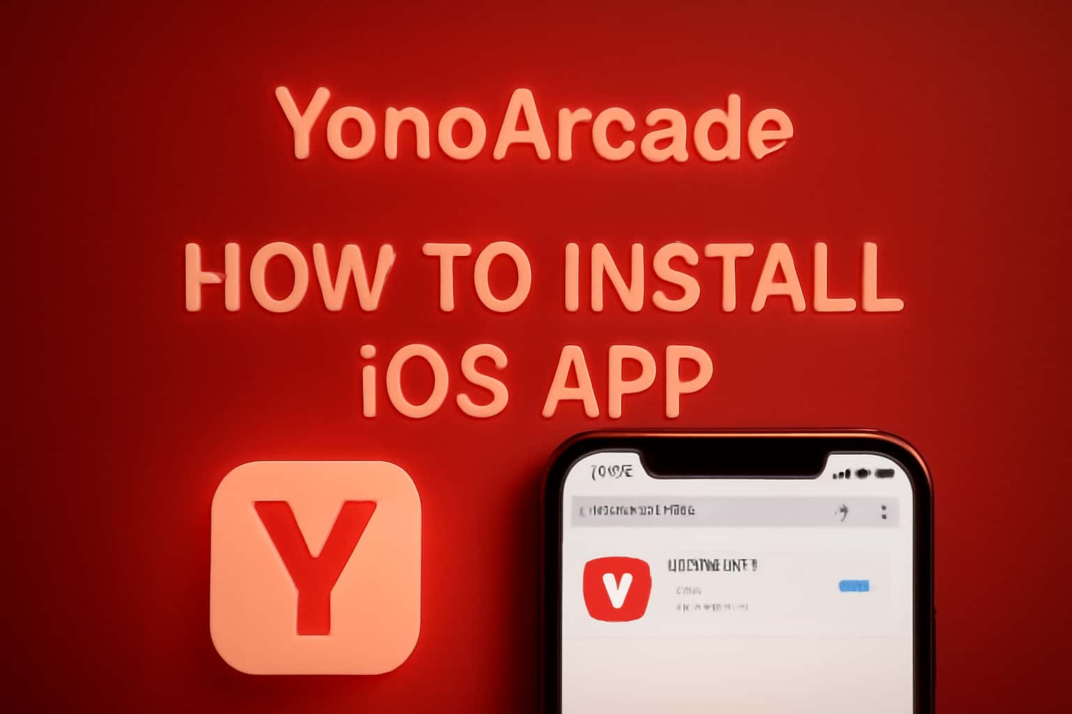 Informational scene on how to install YonoArcade iOS app