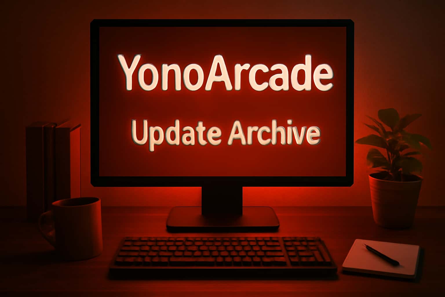 An informative representation of the YonoArcade Update Archive with a modern design.