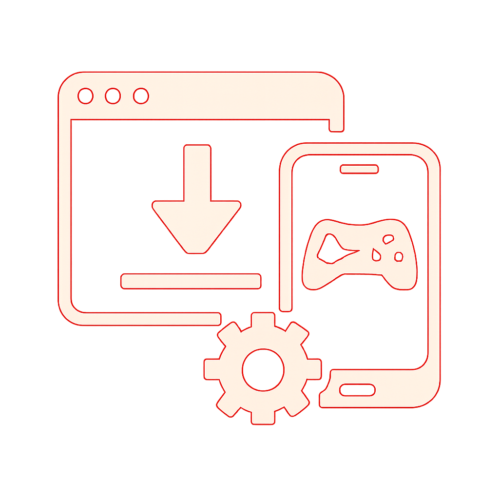 Illustration detailing the installation steps for YonoArcade.